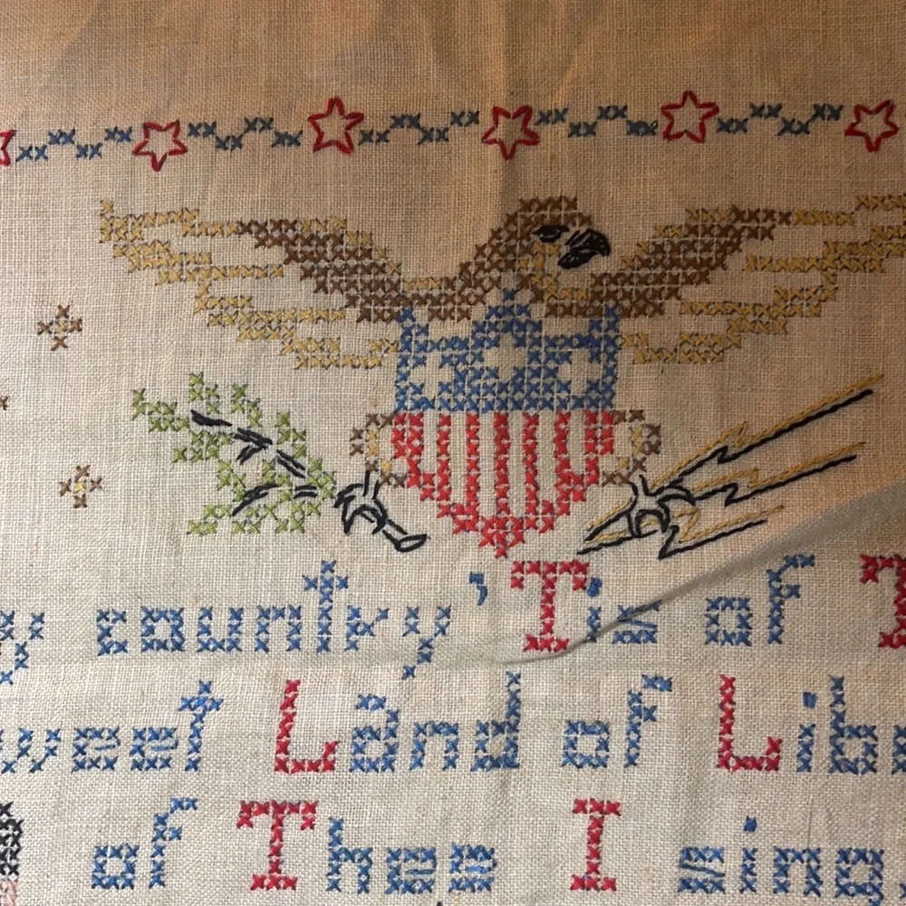 Homemade cross stitch tapestry needs frame